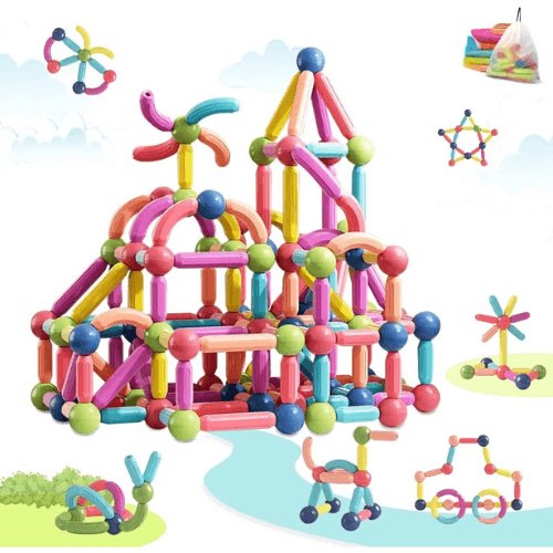 Tubos Magnéticos - Block Building  Criativa Mente Brinquedos Inteligentes