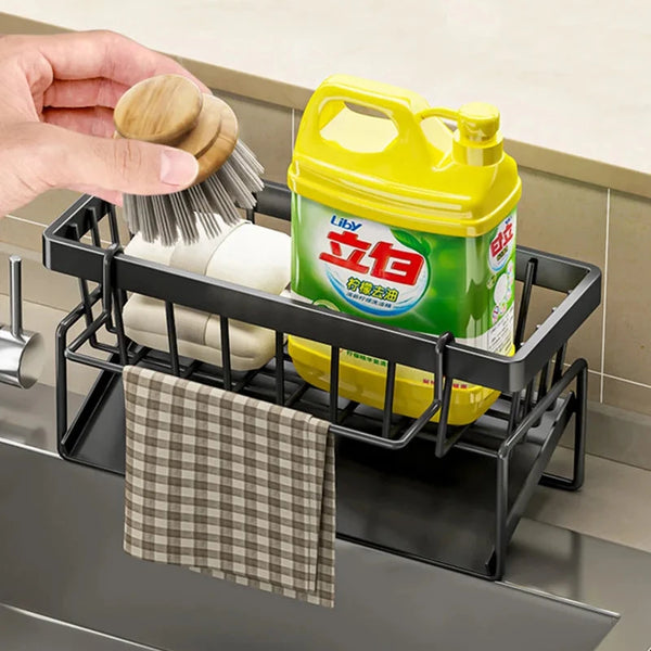 Suporte Organizador de Esponja e Detergente para Cozinha - Aço Inoxidável - Outlet do Cazé