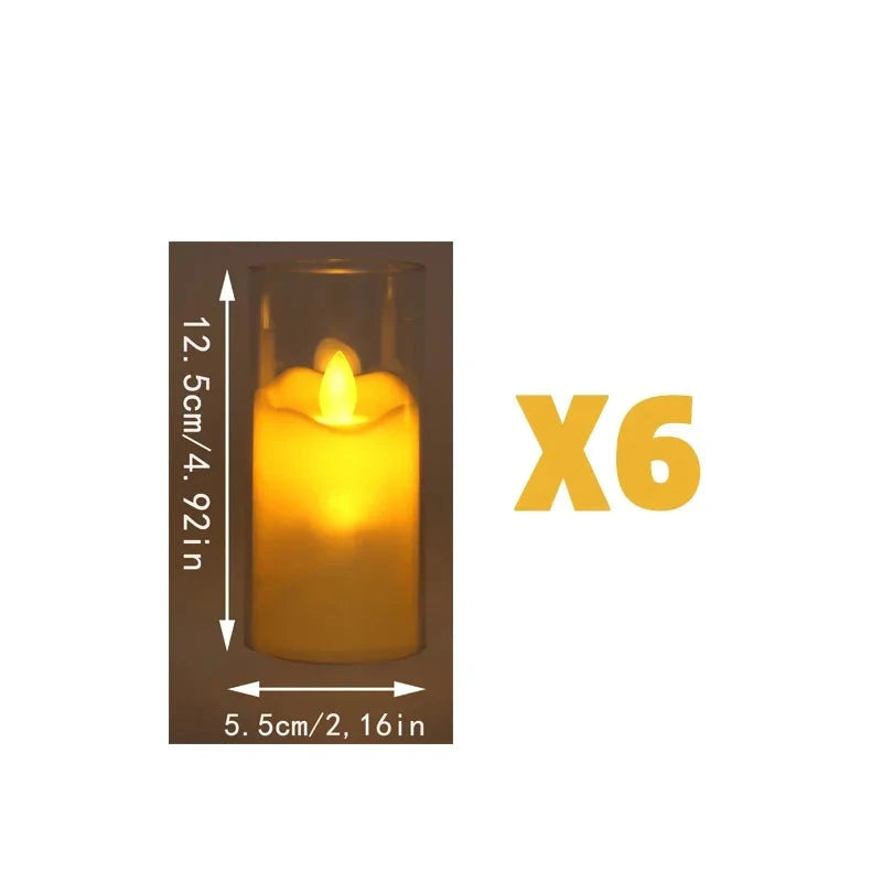 Kit de Velas LED com Vaso Acrílico – Decoração de Natal e Mesa Posta - Outlet do Cazé