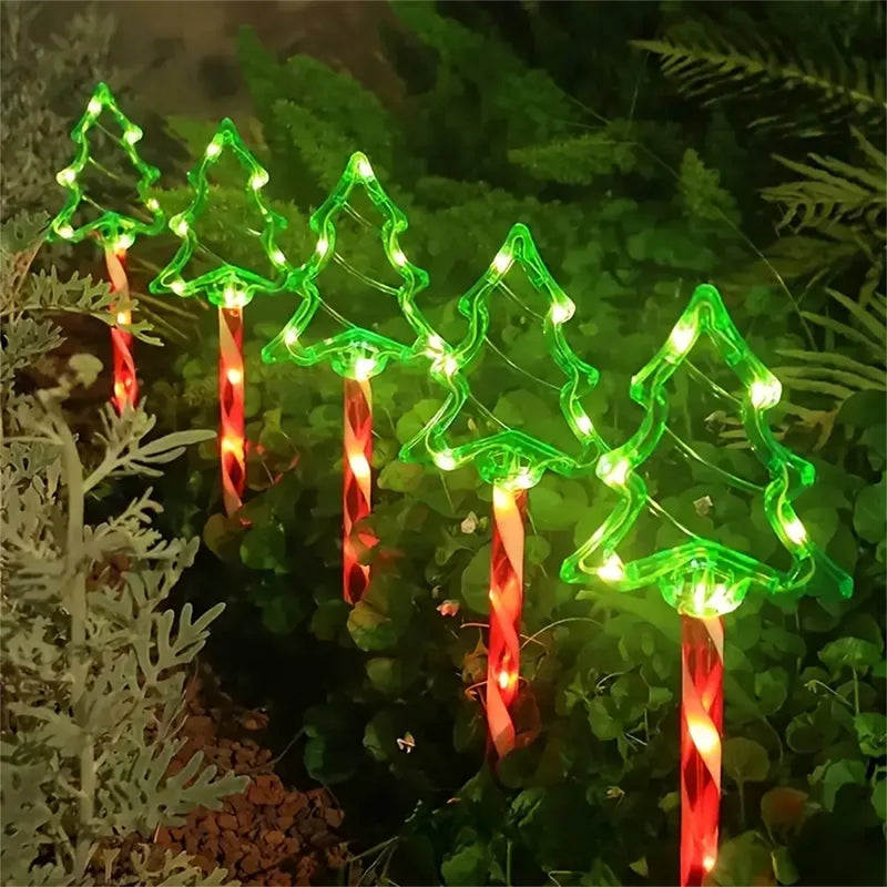 Conjunto de 5 Peças de Iluminação Solar de Natal - Árvore de Natal - Outlet do Cazé