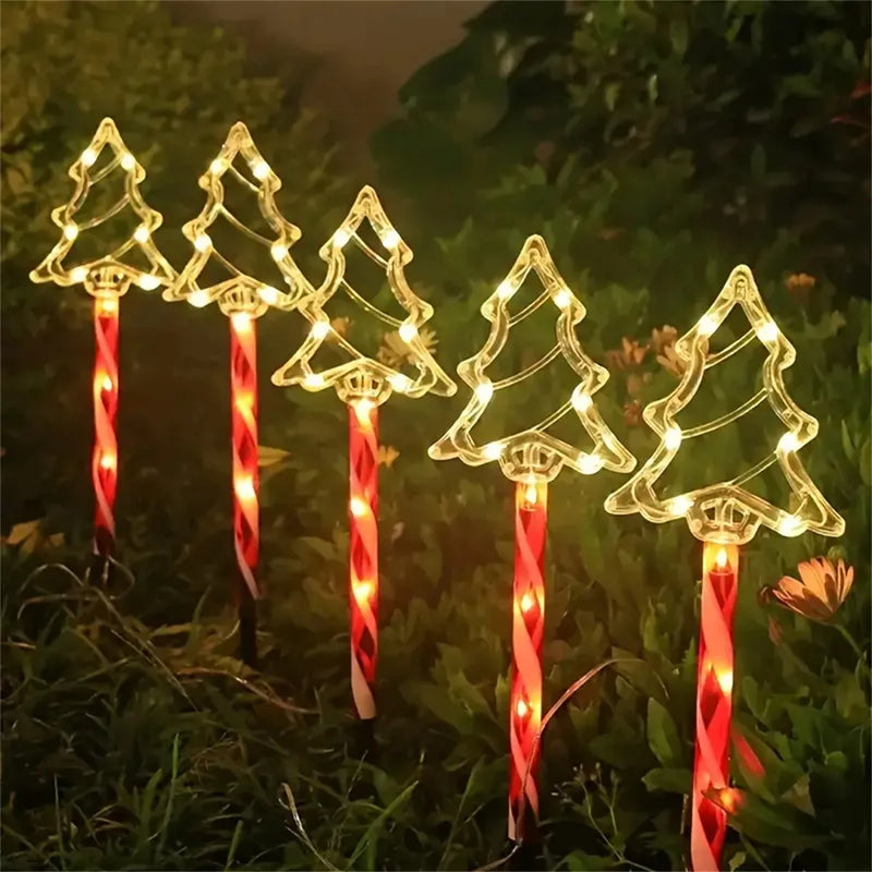 Conjunto de 5 Peças de Iluminação Solar de Natal - Árvore de Natal - Outlet do Cazé