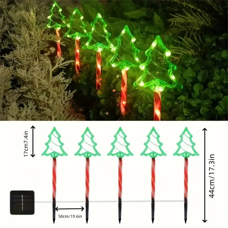 Conjunto de 5 Peças de Iluminação Solar de Natal - Árvore de Natal - Outlet do Cazé