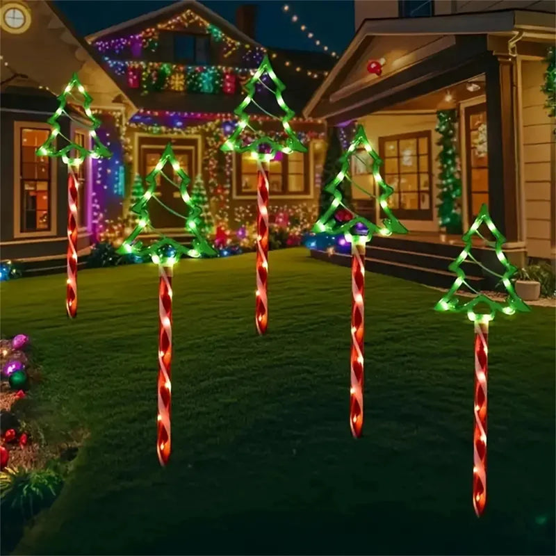 Conjunto de 5 Peças de Iluminação Solar de Natal - Árvore de Natal - Outlet do Cazé