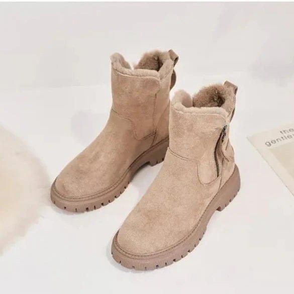 Bota Feminina Nobuck Forro de Pelúcia - Conforto e Estilo no Inverno - Outlet do Cazé