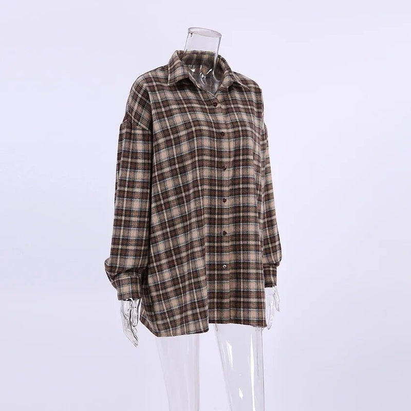 Camisa Xadrez Feminina Vintage Oversized - Outlet do Cazé