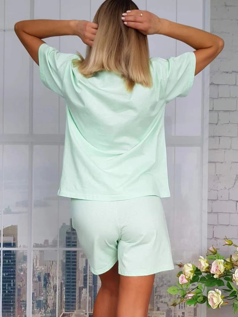 Conjunto Feminino Camiseta e Bermuda Algodão - Conforto e Versatilidade - Outlet do Cazé