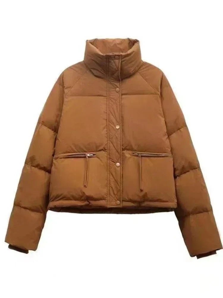 Jaqueta Puffer Feminina Acolchoada de Algodão - Estilo e Conforto para o Inverno de 2024 - Outlet do Cazé