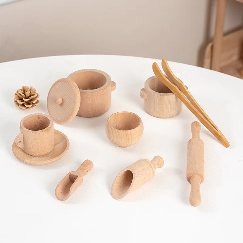 Kit Cozinha Infantil de Madeira Montessori – Brincando de Chef - Outlet do Cazé