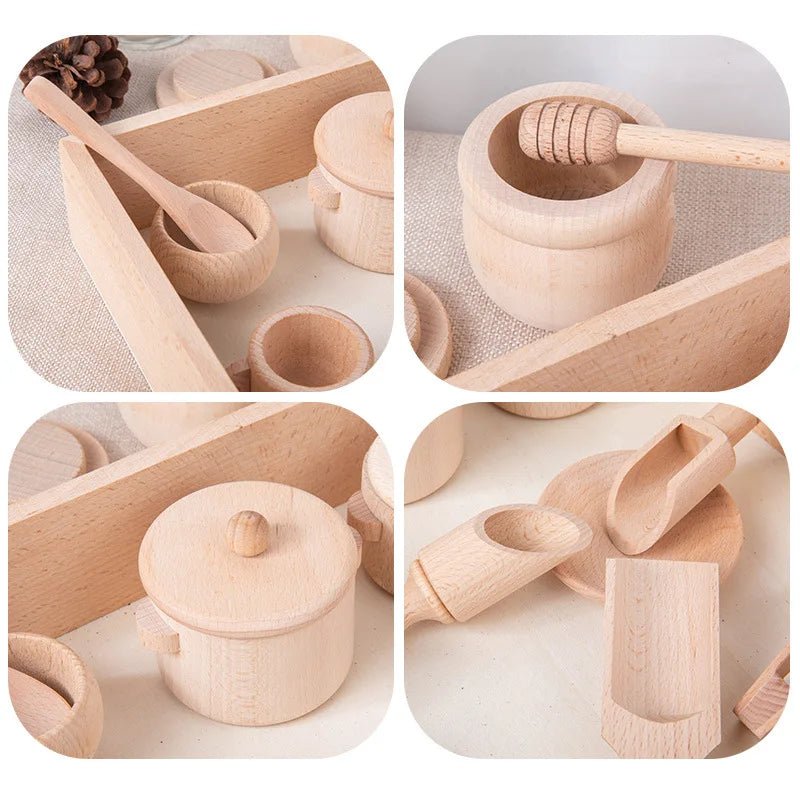 Kit Cozinha Infantil de Madeira Montessori – Brincando de Chef - Outlet do Cazé