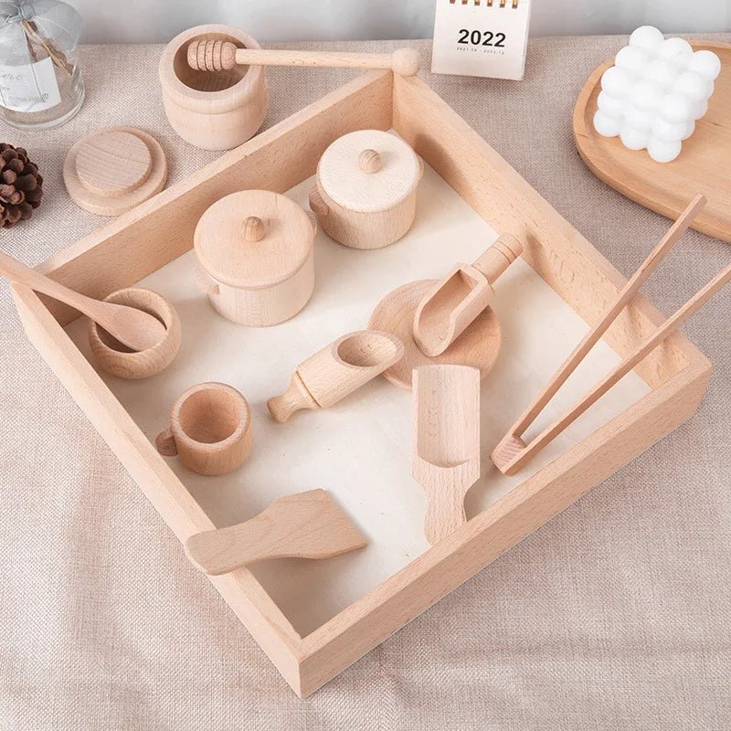 Kit Cozinha Infantil de Madeira Montessori – Brincando de Chef - Outlet do Cazé