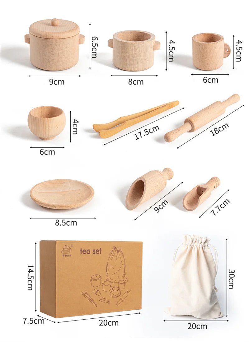 Kit Cozinha Infantil de Madeira Montessori – Brincando de Chef - Outlet do Cazé