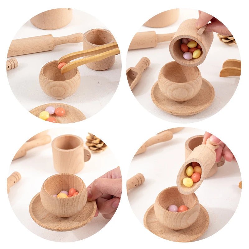 Kit Cozinha Infantil de Madeira Montessori – Brincando de Chef - Outlet do Cazé