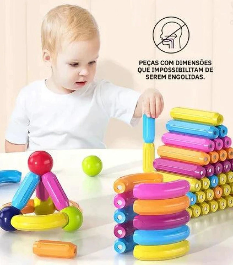 Brinquedo Magnético Criativo - Blocos Educacionais - Outlet do Cazé