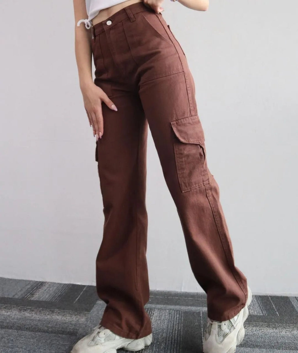 Calça Cargo Feminina - Estilo Vintage com Cordão e Cintura Baixa - Outlet  do Cazé