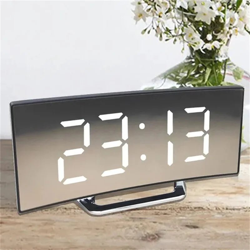 Despertador de Mesa Digital Espelhado LED - Display Curvado - Outlet do Cazé