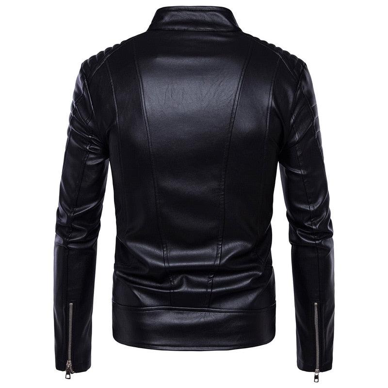 Jaquetas de couro motoqueiro hot sale masculina