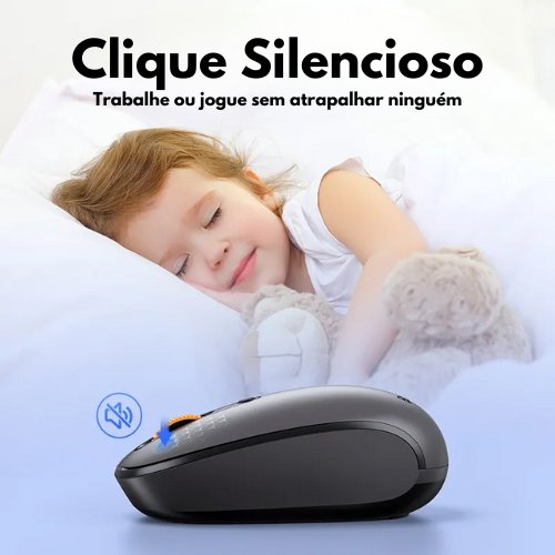 Mouse Sem Fio Bluetooth com Clique Silencioso e DPI Ajustável - Outlet do Cazé