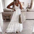 Vestido Longo Elegante - Lace Patchwork - Verão 2024 - Outlet do Cazé